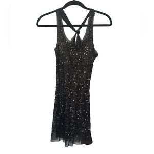 Free Generation Black Sequin racer back top medium